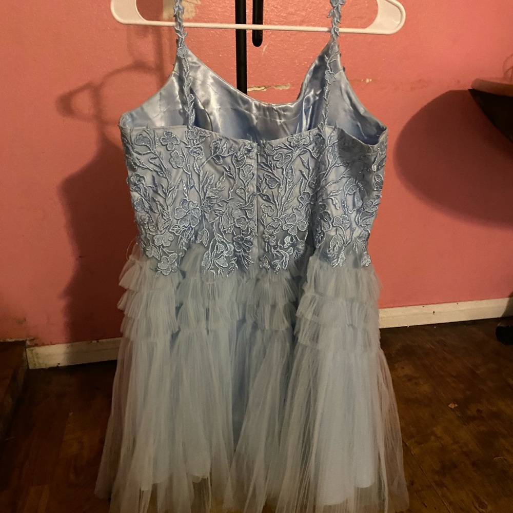Elegant Blue Lace Wedding Dress